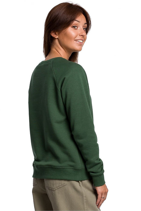 Stylish Ruffle Sleeve Sweatshirt with Eye-Catching Print for All-Day Comfort