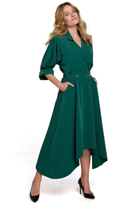 Modern Asymmetrical Envelope Daydress for Urban Elegance