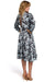 Elegant Stand-Up Collar Dress with Flared Silhouette