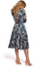 Elegant Stand-Up Collar Dress with Flared Silhouette