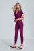 Elegant Black Jumpsuit with Trendy Envelope Neckline and Relaxed Elastic Waist