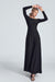 Elegant Off-Shoulder Black Maxi Gown with Pleated Bust and Defined Waist