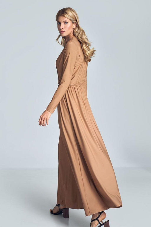 Elegant Black Maxi Dress with Stylish Envelope Neckline for Effortless Chic