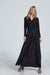 Elegant Black Maxi Dress with Stylish Envelope Neckline for Effortless Chic