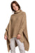 Cozy Knit Turtleneck Poncho Cape