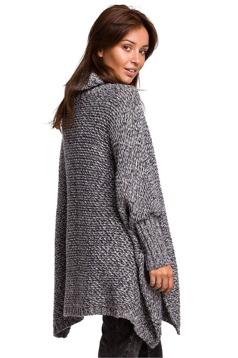 Cozy Knit Turtleneck Poncho Cape