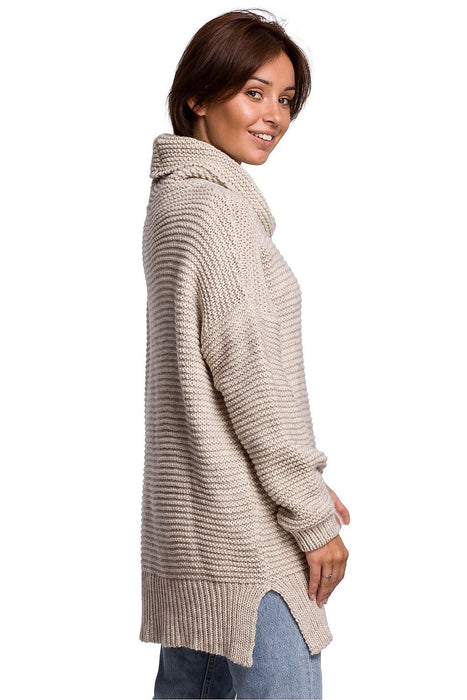 Snug and Stylish Turtleneck BE Knit Sweater for Cold Weather