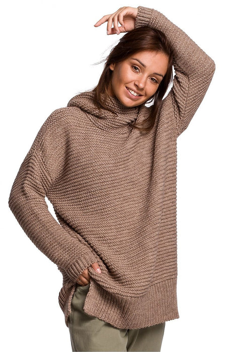 Snug and Stylish Turtleneck BE Knit Sweater for Cold Weather