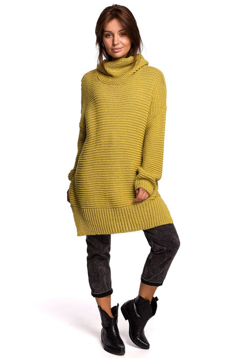 Snug and Stylish Turtleneck BE Knit Sweater for Cold Weather