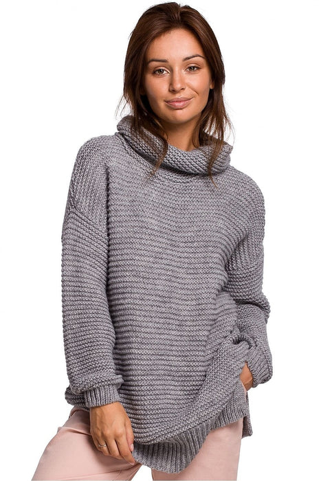 Snug and Stylish Turtleneck BE Knit Sweater for Cold Weather