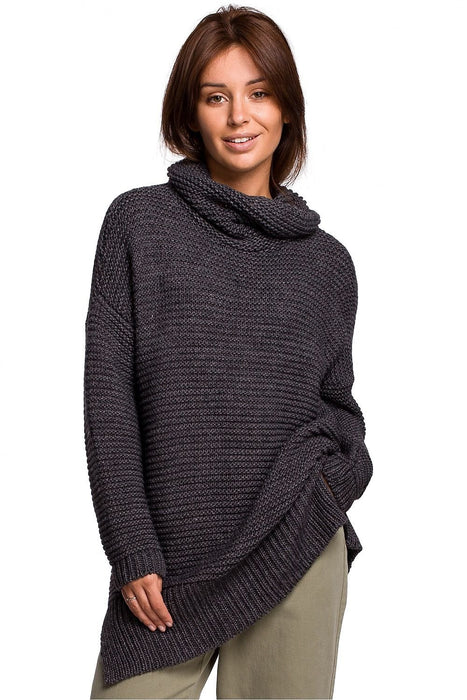 Snug and Stylish Turtleneck BE Knit Sweater for Cold Weather