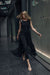 Elegant Black Chiffon Jumpsuit with Chic Shoulder Detail