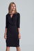 Sophisticated Envelope Neck Black Midi Dress