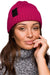 Trendy Acrylic Knit Beanie with Stylish Faux-Leather Face Detail