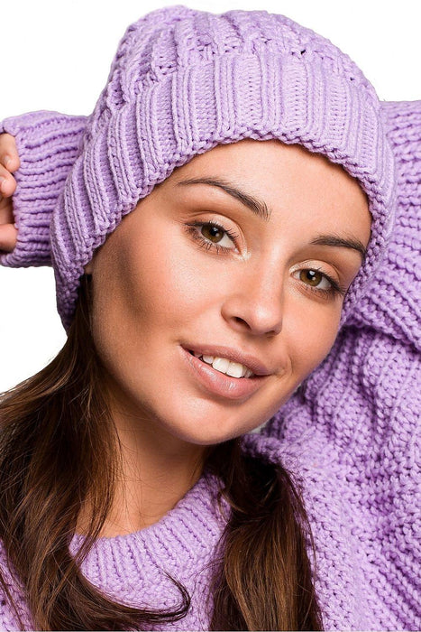 Braided Plait Beanie with Stylish Ribbed Trim