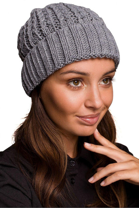 Braided Plait Beanie with Stylish Ribbed Trim