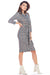 Chic Checkered Midi Dress with Waist Belt for Office Elegance