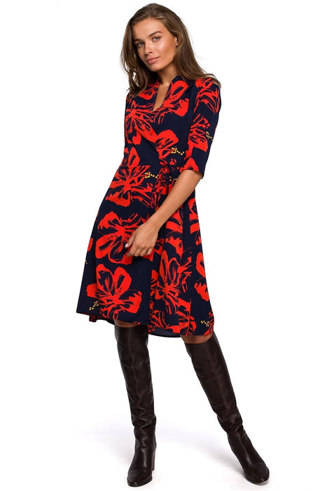 Customizable Bold Print Dress with Pockets