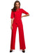 Chic V-Neck Wide-Leg Jumpsuit with Fashionable Tie Detail