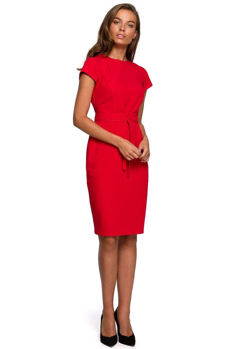 Elegant Bodycon Dress with Trendy Double Belt for Effortless Style