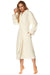 Sophisticated Ivory Plush Robe with Satin Accents