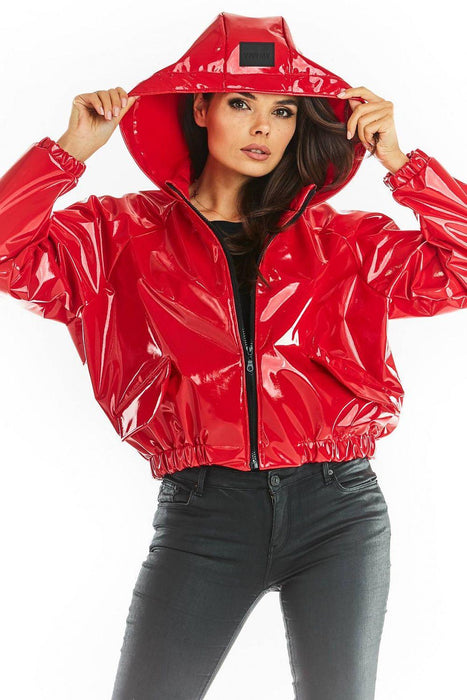 Stylish Waterproof Vinyl Hooded Jacket