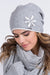 Chic Floral Knit Wool Beanie for Women