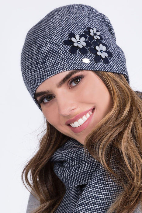 Floral Embellished Women's Knit Beanie