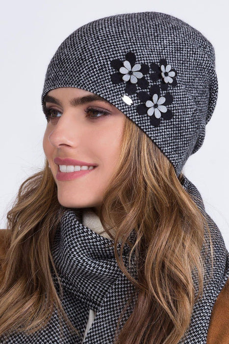 Floral Embellished Women's Knit Beanie