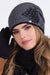 Woolen Floral Herringbone Cap for Women