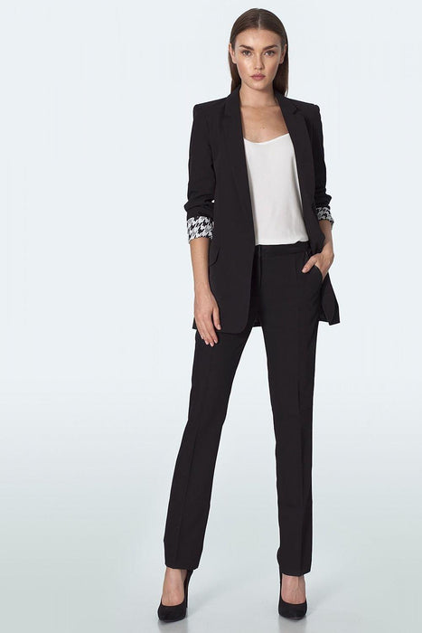 Chic Office Blazer with Eye-Catching Cuff Design