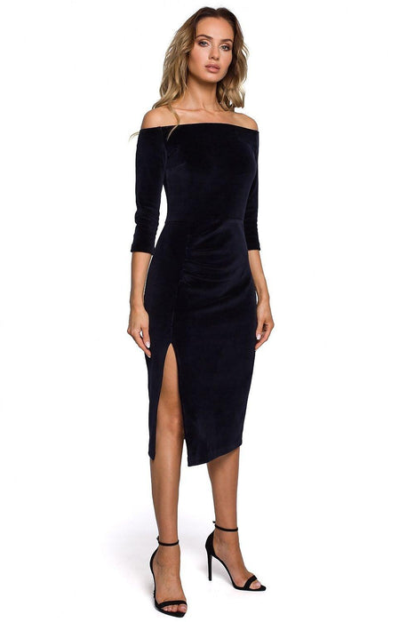 Glamorous Velvet Off-Shoulder Evening Dress