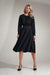 Sophisticated Black Ruffle Sleeve Midi Dress