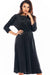 Sophisticated Velour Midi Dress with 3/4 Sleeves