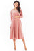 Sophisticated Velour Midi Dress with 3/4 Sleeves