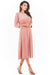 Sophisticated Velour Midi Dress with 3/4 Sleeves