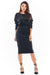 Luxurious Adjustable Velour Midi Dress with Kimono Sleeves