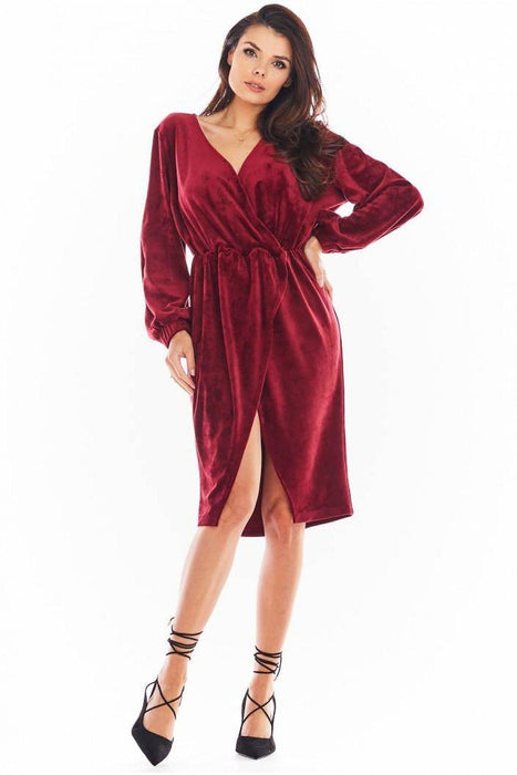 Luxurious Velvet Evening Gown with Flared Sleeves