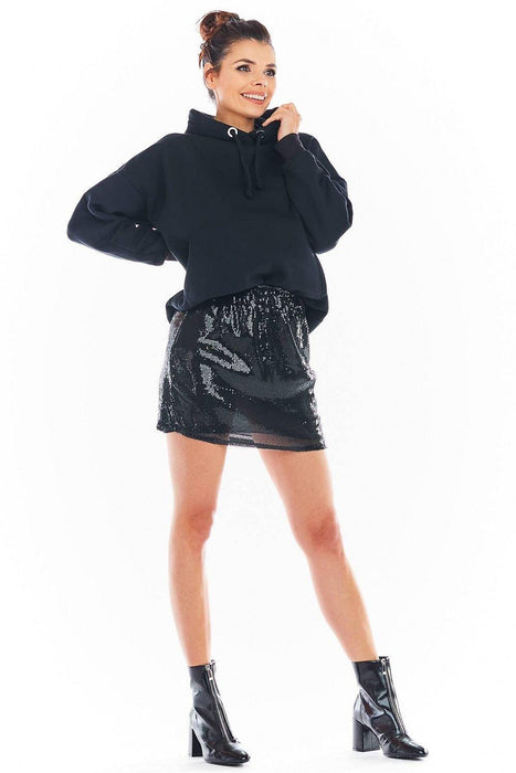 Sparkling Sequin Mini Skirt with Comfortable Stretch Band