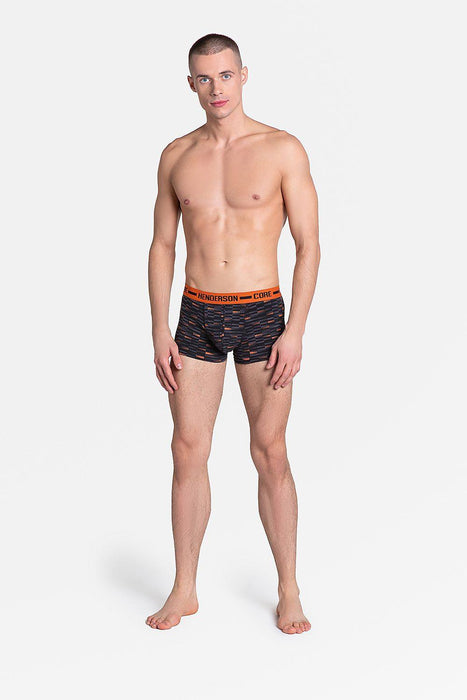 Men's Stylish Graphite and Bold Orange 2-Pack Graphic Boxer Shorts