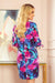 Elegant Floral Oversized Day Dress with Tie Sleeves - Made in Europe