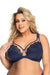 Navy Blue Lace Detailed Bra Set for Medium and Larger Breasts