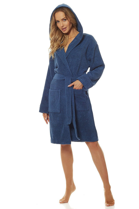 Cozy Hooded Terry Cloth Bathrobe with Convenient Pockets