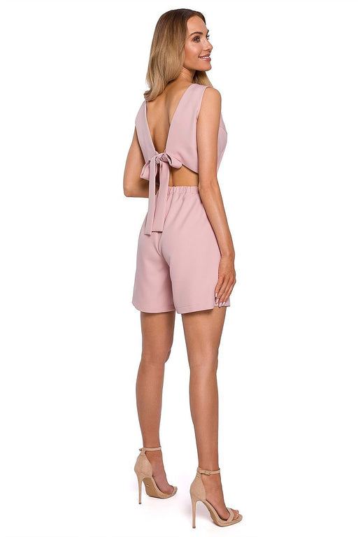 Chic Open-Back Summer Romper Jumpsuit