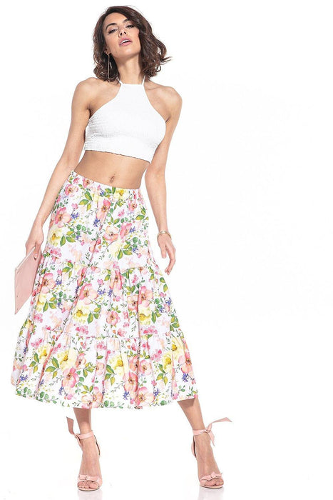 Floral Elegance Long Cotton Skirt - Tessita