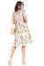 Floral Midi Dress with Elegant Boat Neck and Trendy Puff Sleeves