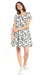 Charming Floral Boat Neck Mini Dress - 100% Cotton, Multiple Sizes Available