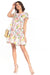 Charming Floral Boat Neck Mini Dress - 100% Cotton, Multiple Sizes Available