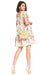 Charming Floral Boat Neck Mini Dress - 100% Cotton, Multiple Sizes Available