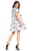 Charming Floral Boat Neck Mini Dress - 100% Cotton, Multiple Sizes Available